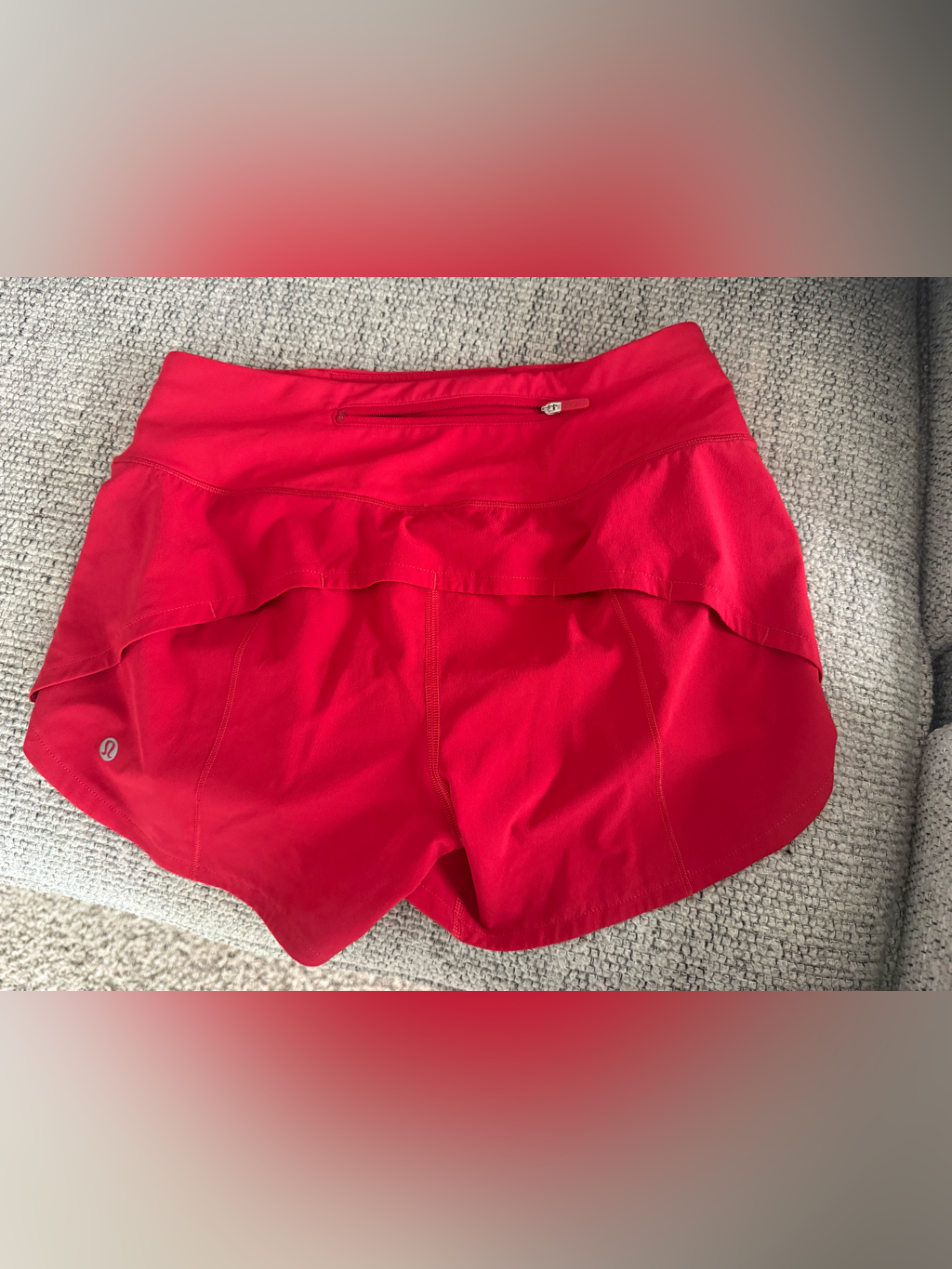 Lululemon Athletica Red Run/Training Shorts With Skirt Overlay